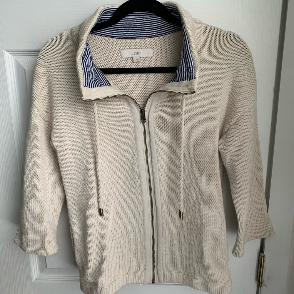 LOFT Zip Up Sweater